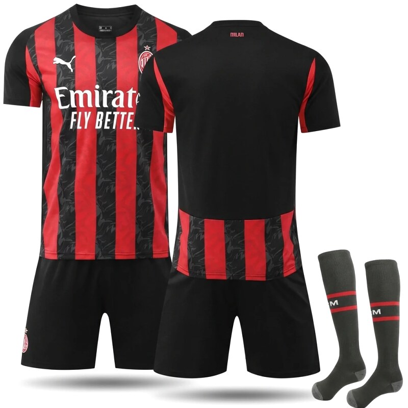 AC Milan red and black striped sportswear suit