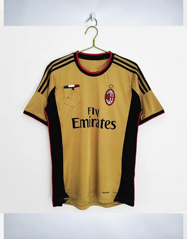 AC Milan Travel Retro soccer jersey Red Black Striped with Soft Visual Tone