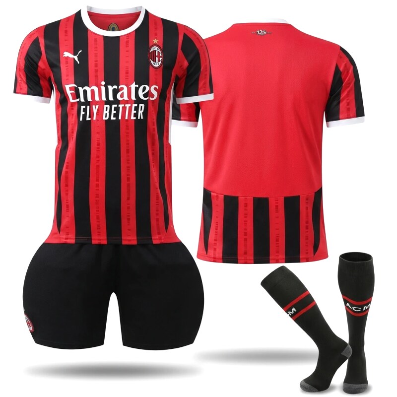 AC Milan's red and black striped sportswear suit