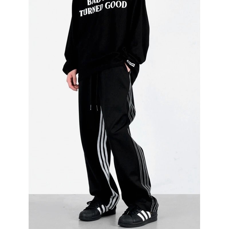 Adidas Classic Track pants Black Three Stripe for Daily Styling