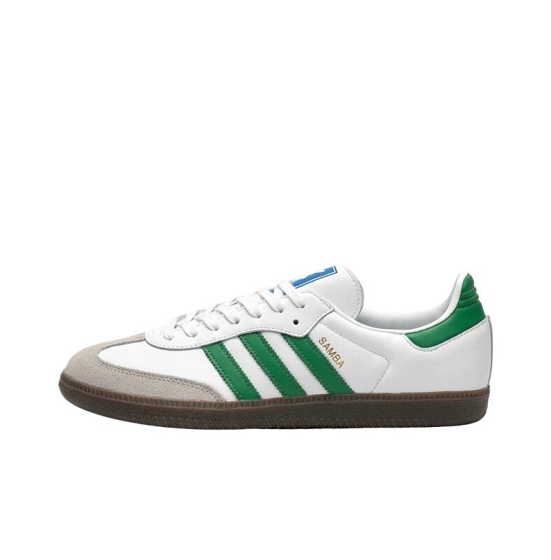 Adidas Samba retro-style white and green shoes