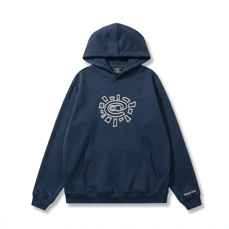 ADWYSD retro-style navy blue hoodie
