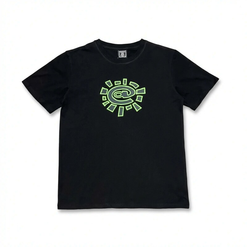 ADWYSD trendy brand black printed T-shirt