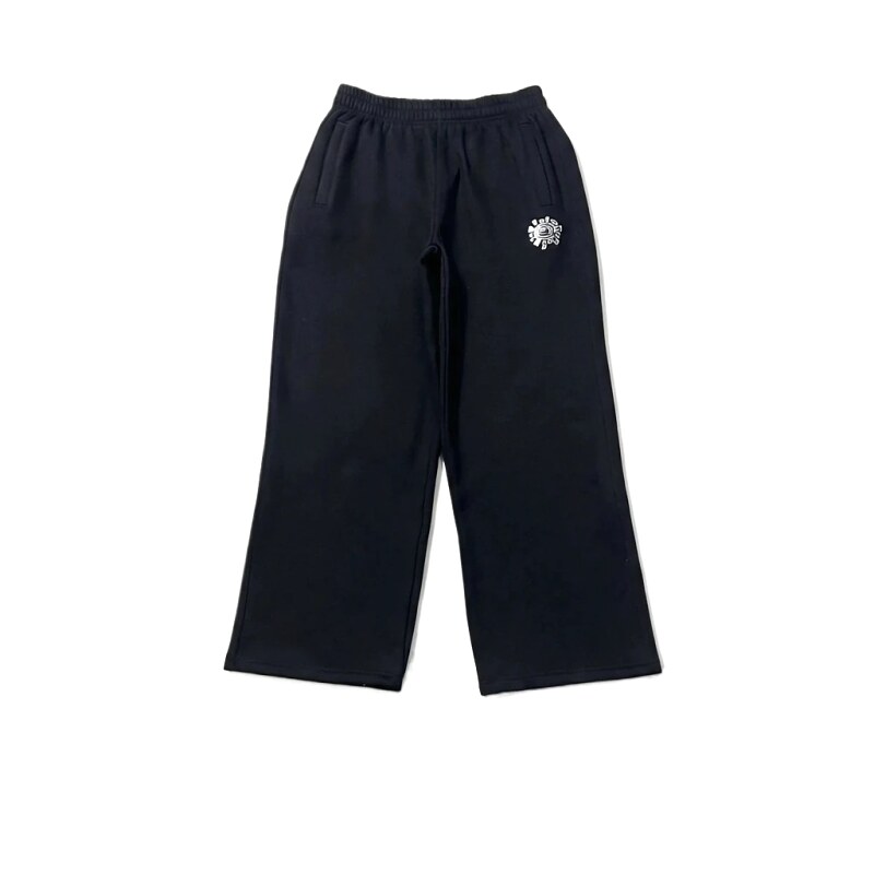ADWYSD trendy brand loose black long trousers.