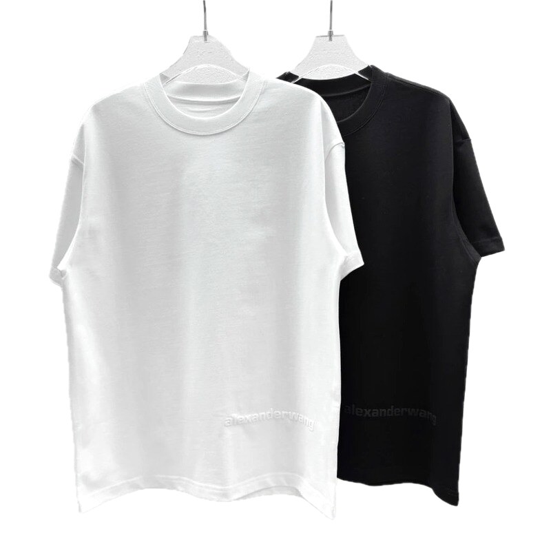Alexander Wang Embossed Minimalist Style Solid Color T-shirt
