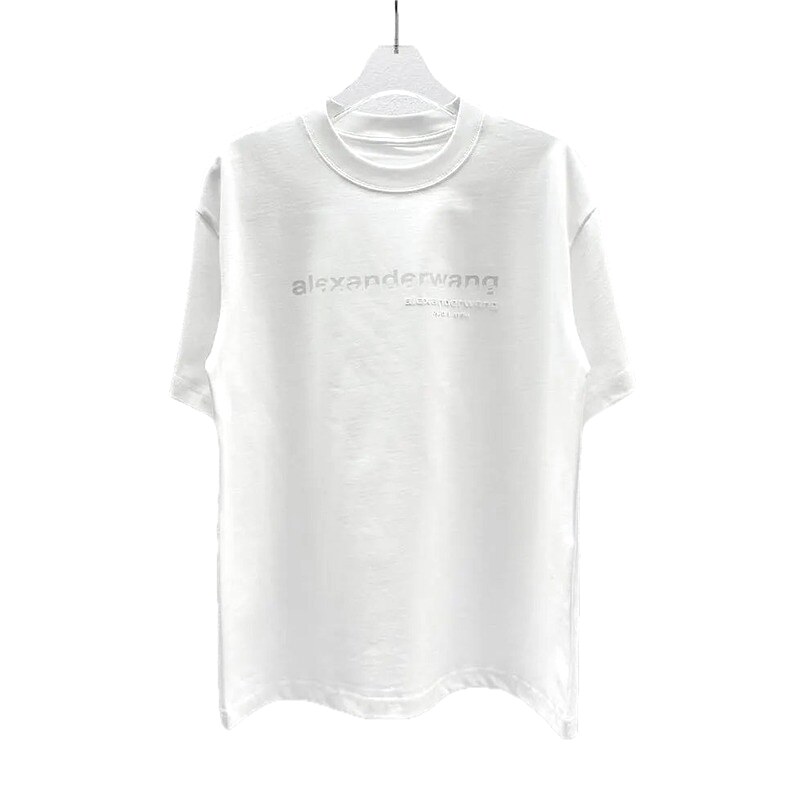 Alexander Wang Letter Print Casual Style White T-Shirt