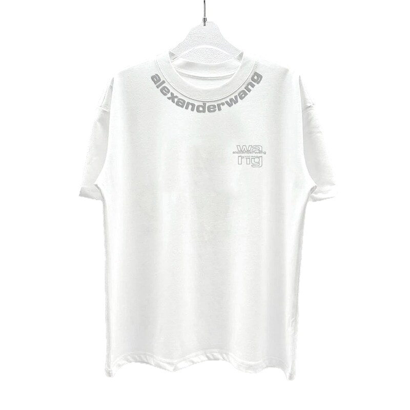 Alexander Wang Printed Street Style White T-Shirt