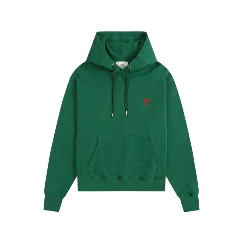 AMI classic simple style green hoodie