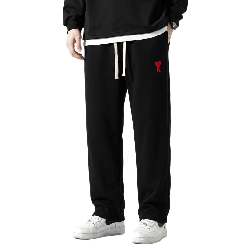 AMI & Easy Simple Style Black Sweatpants