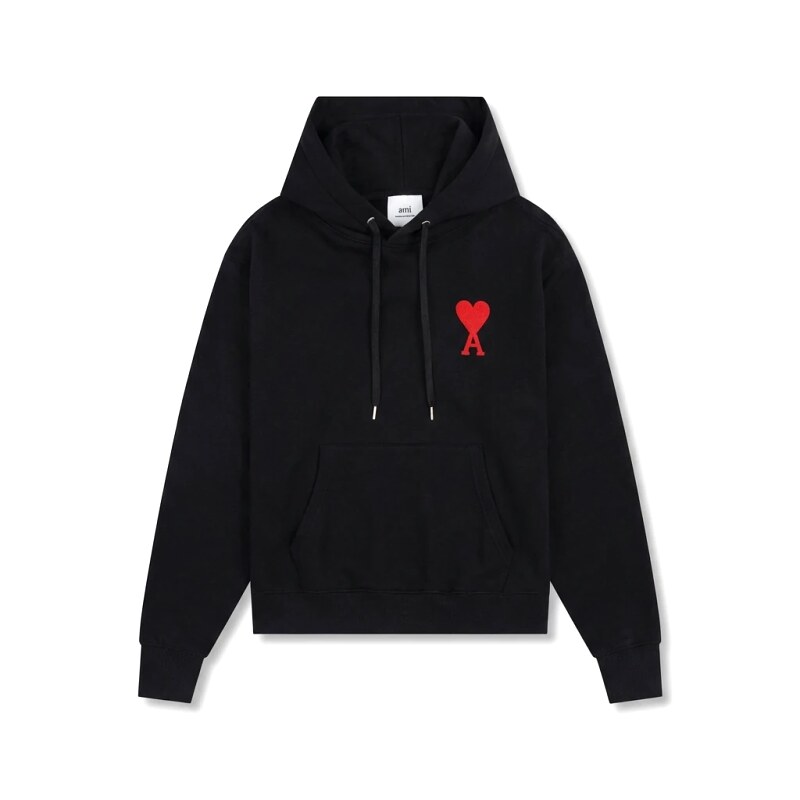 AMI Embroidered Heart Black Sweatshirt