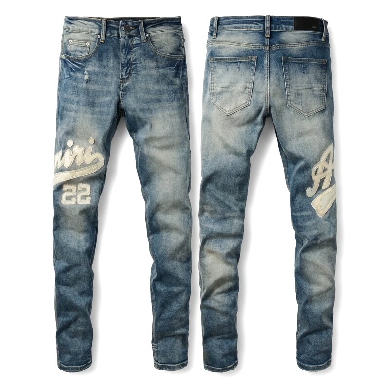 AMI letter-printed jeans