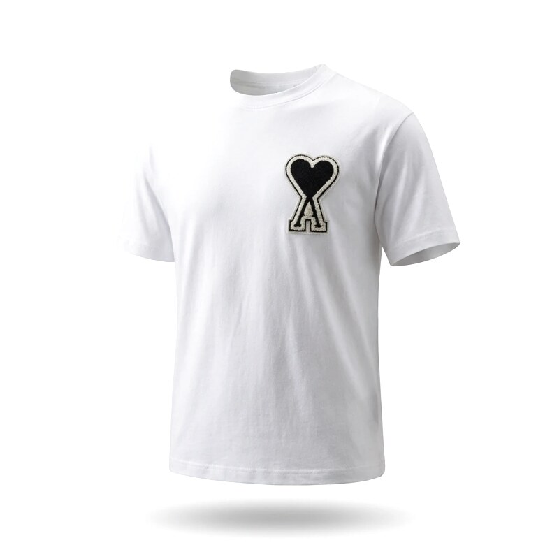 AMI Love Embroidery Simple White T-shirt