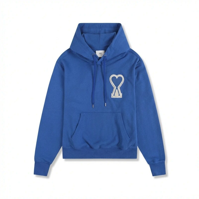 AMI love heart pattern blue sweatshirt