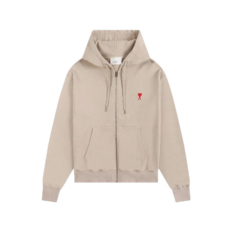 AMI Love Minimalist Style Beige Cardigan