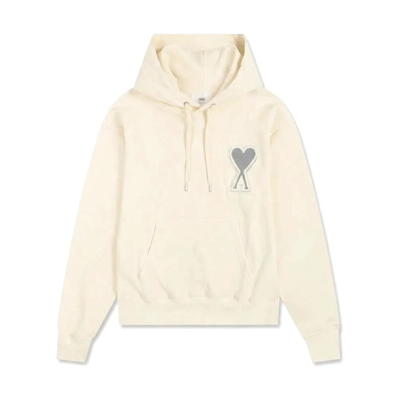 AMI Love Minimalist Style Beige Hoodie