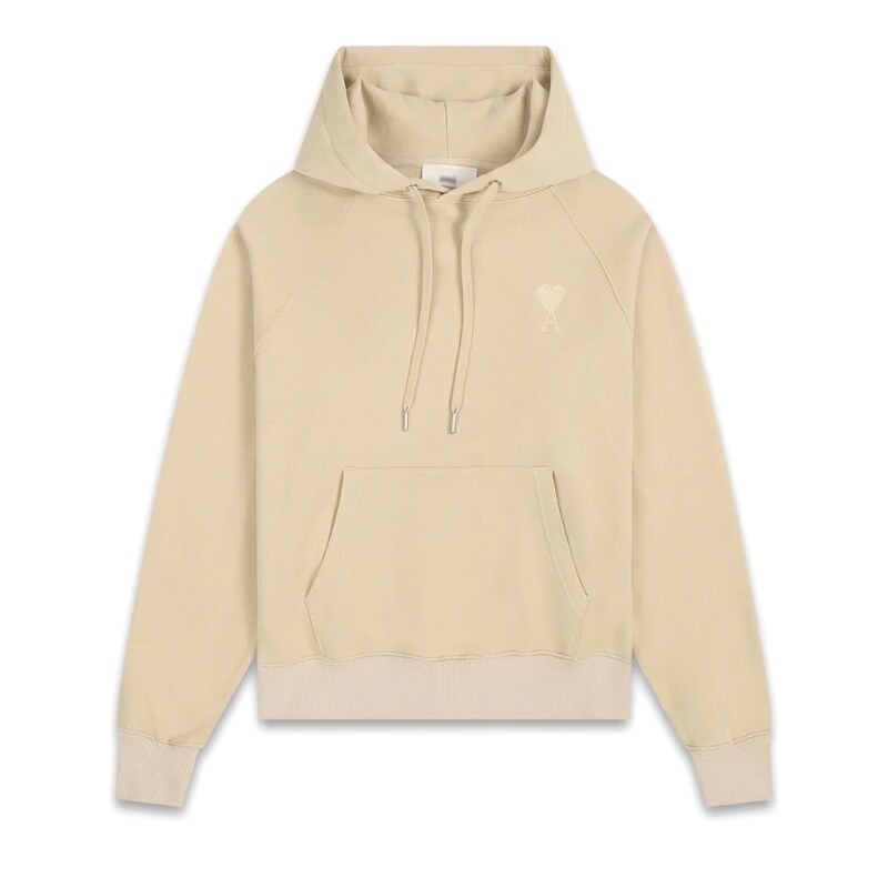 AMI Love Minimalist Style Beige Hoodie