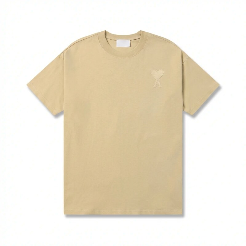 AMI Love Minimalist Style Beige T-shirt