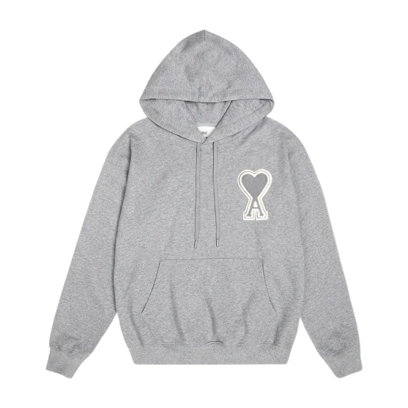 AMI Love Minimalist Style Grey Hoodie