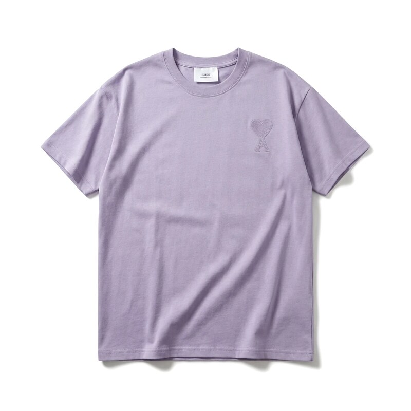 AMI Love Minimalist Style Light Purple T-shirt