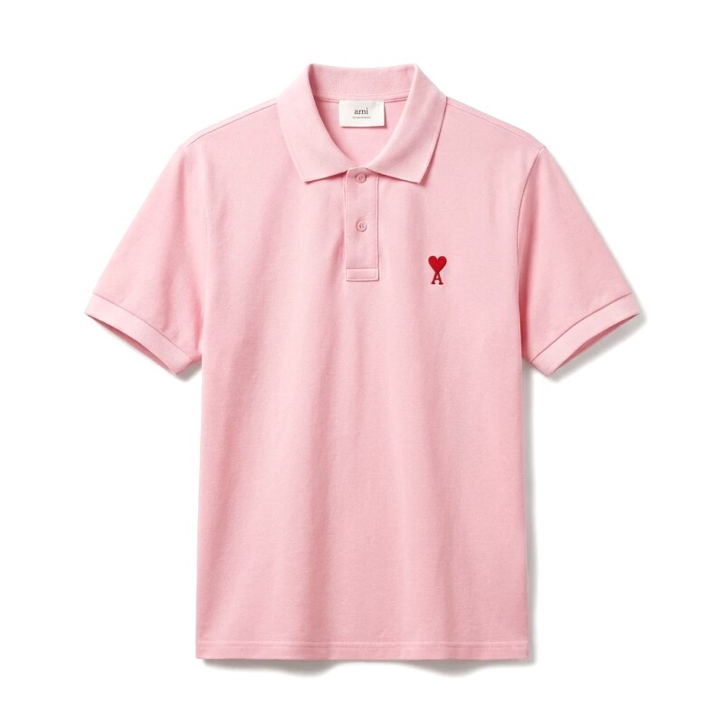 AMI Love Pink Polo Shirt