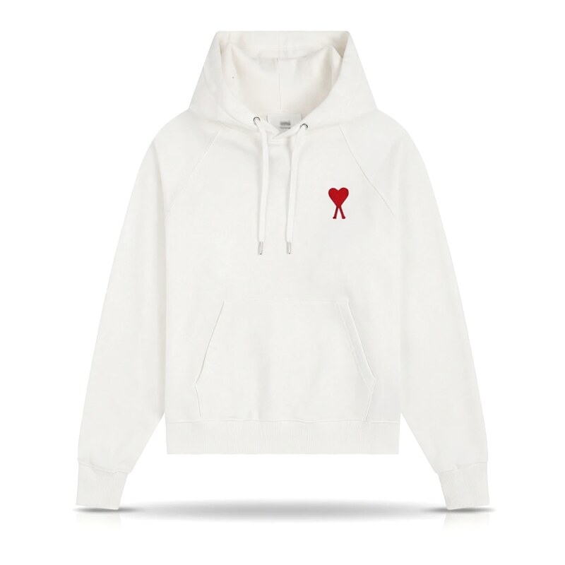 AMI Love Simple White Hoodie