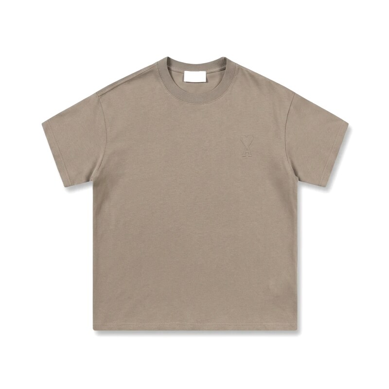 AMI minimalist style khaki T-shirt