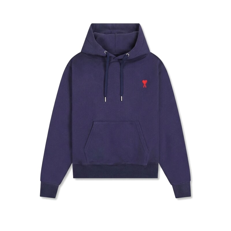 AMI Minimalist Style Navy Blue Sweatshirt