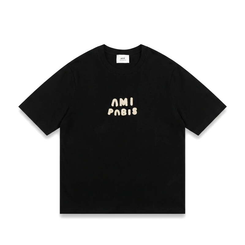 AMI Paris Alphabet Style Black T-shirt
