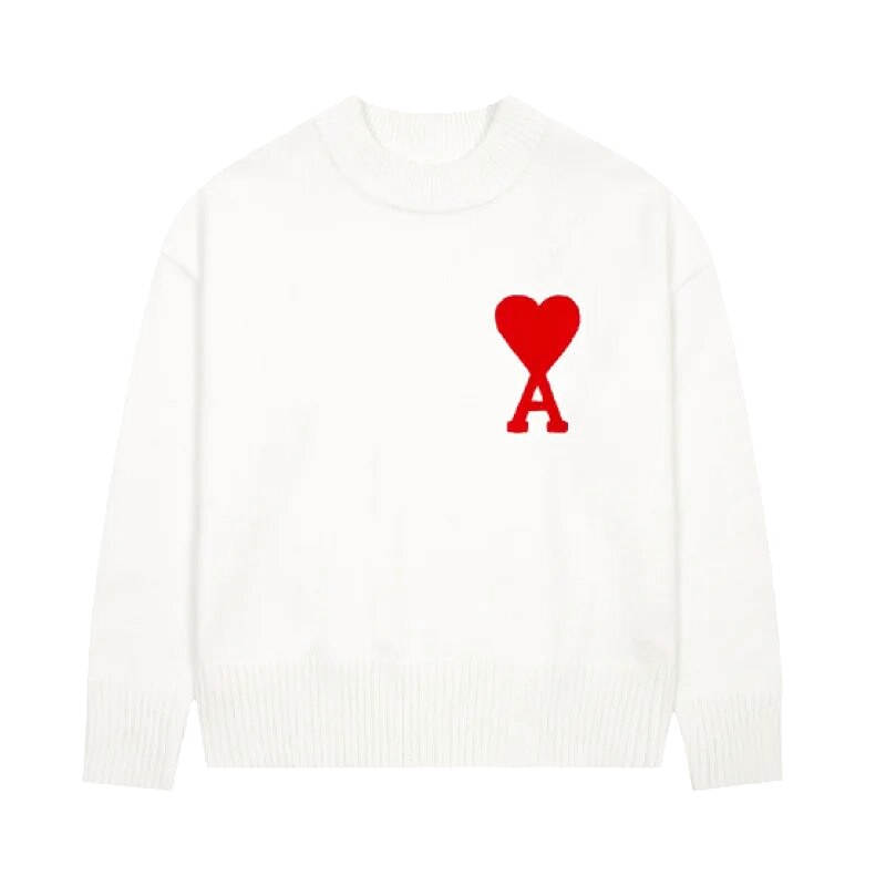 Ami Paris Daily Heart logo sweater Green Knit Top for City Outfits