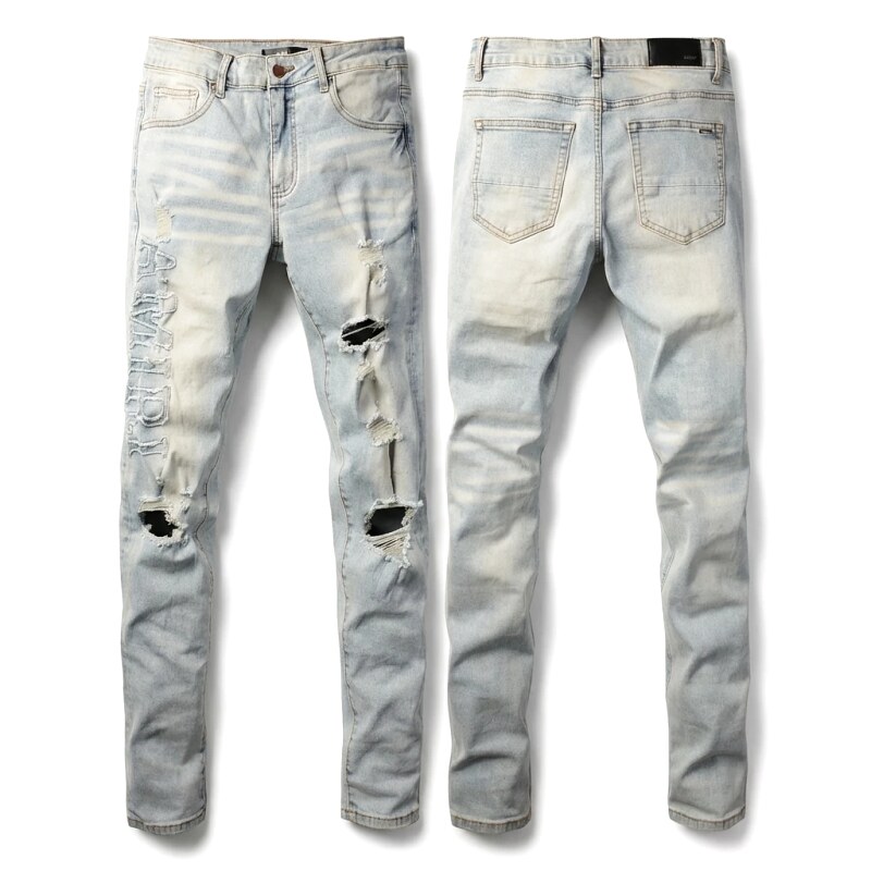 AMI Ripped Trendy Brand Jeans