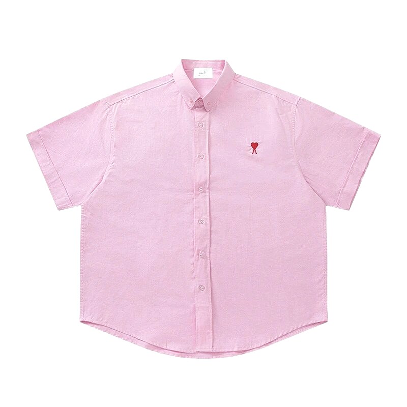 AMI series minimalist style pink shirt