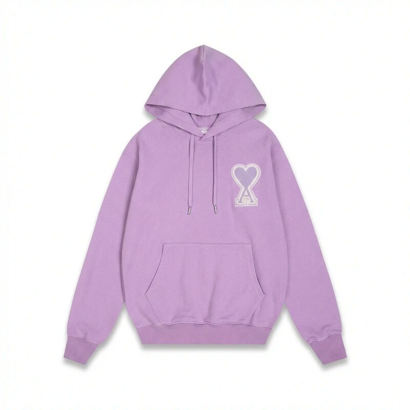 AMI series trendy brand light purple hoodie