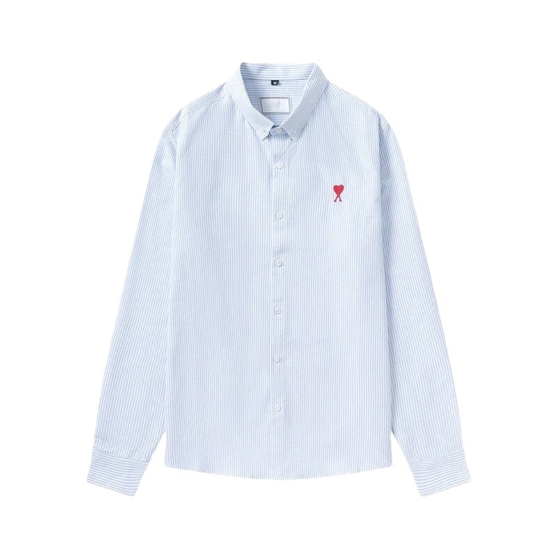AMI striped minimalist style blue shirt