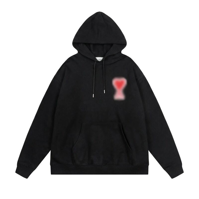 AMI Trendy Brand Love Simple Style Black Hoodie