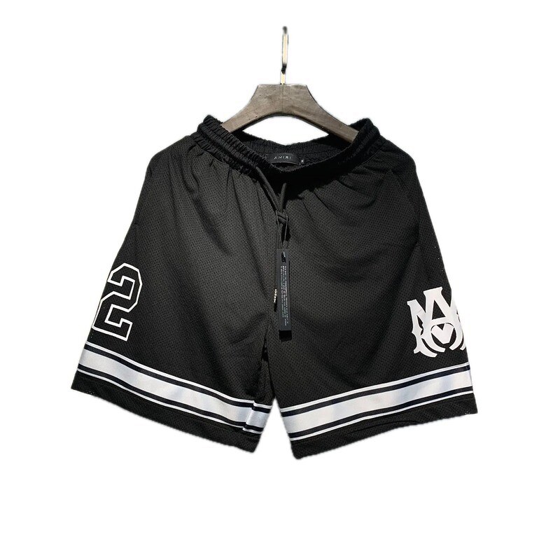 AMIRI American street style black printed sports shorts