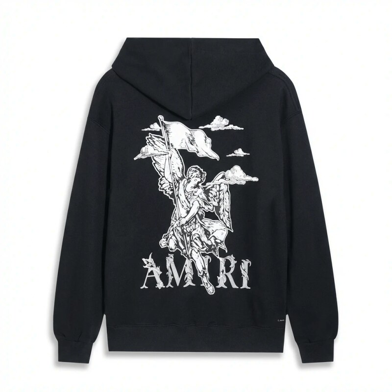 AMIRI Black Sweatshirt with Angel Print
