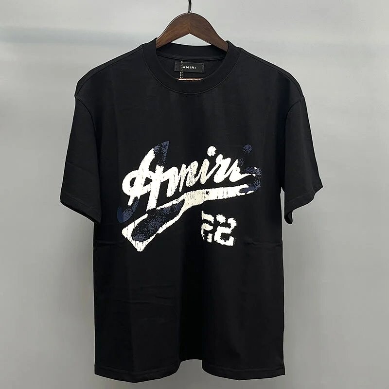 Amiri Black White Records Graphic T-Shirt Campus Look