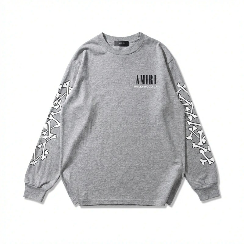 AMIRI Bone Pattern Trendy Cool Gray Sweatshirt