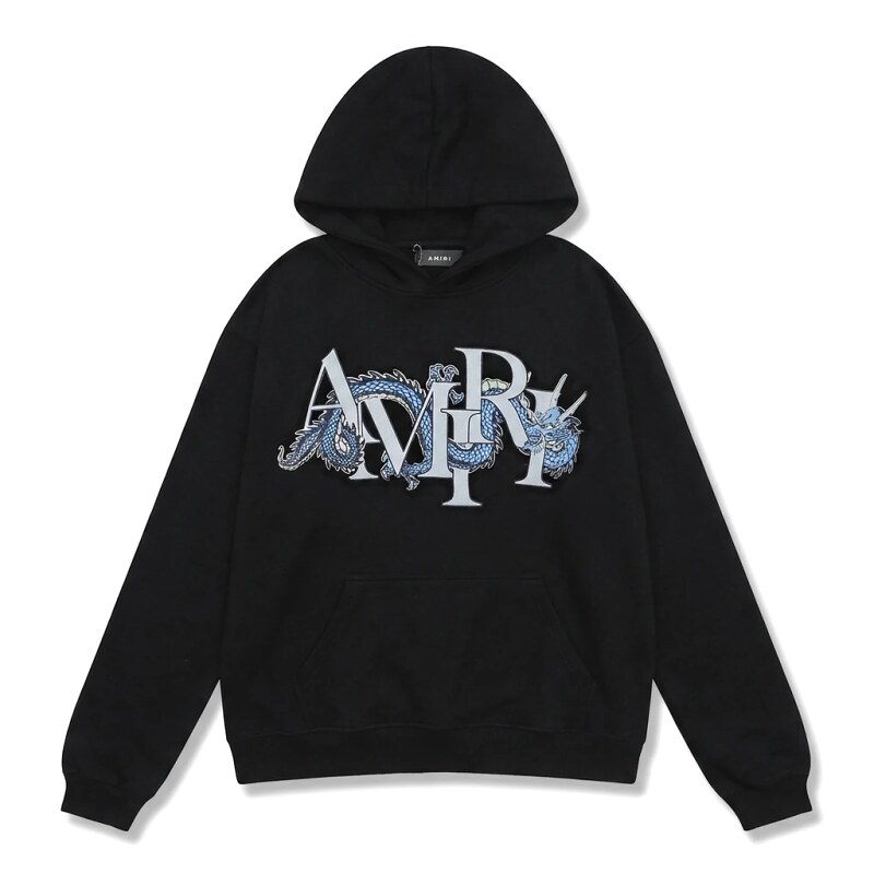 AMIRI Dragon-Patterned Trendy and Cool Black Sweatshirt