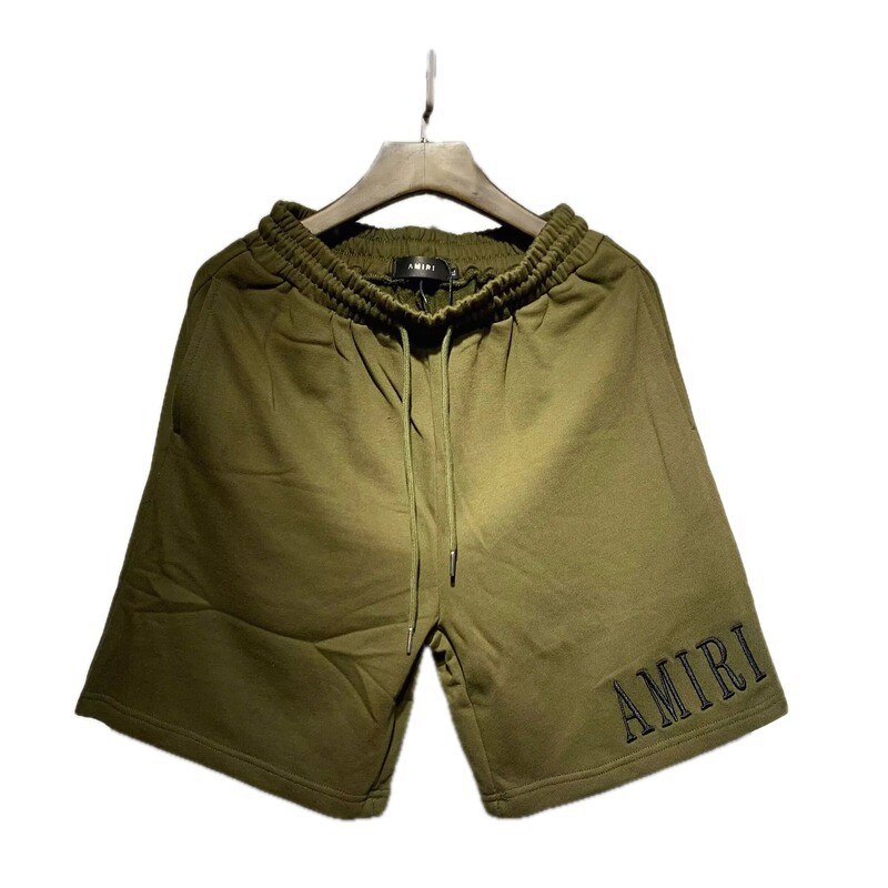 AMIRI Embroidered Casual Style Army Green Shorts