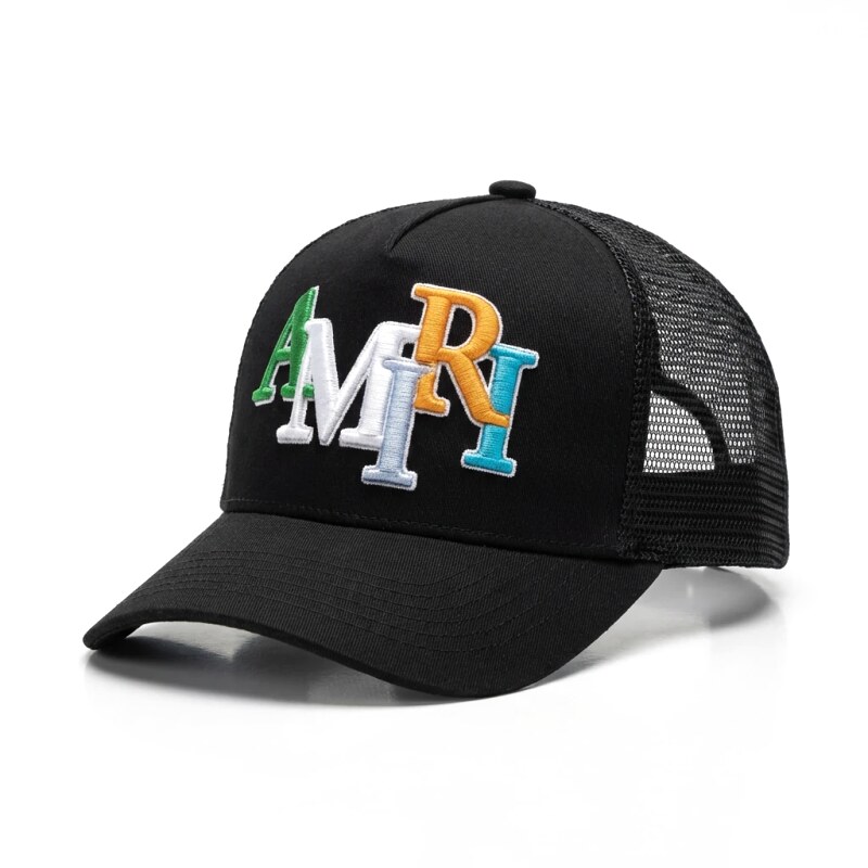 AMIRI letter embroidery black baseball cap