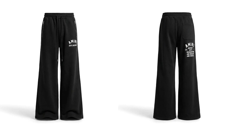 AMIRI Letter Print Casual Black Pants