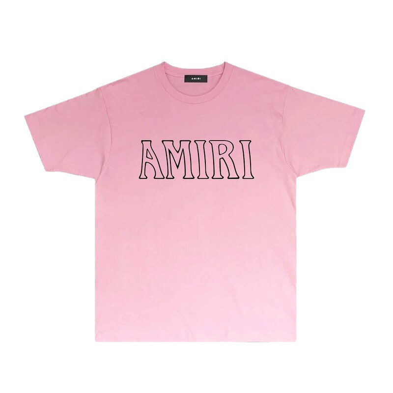 AMIRI minimalist style pink T-shirt