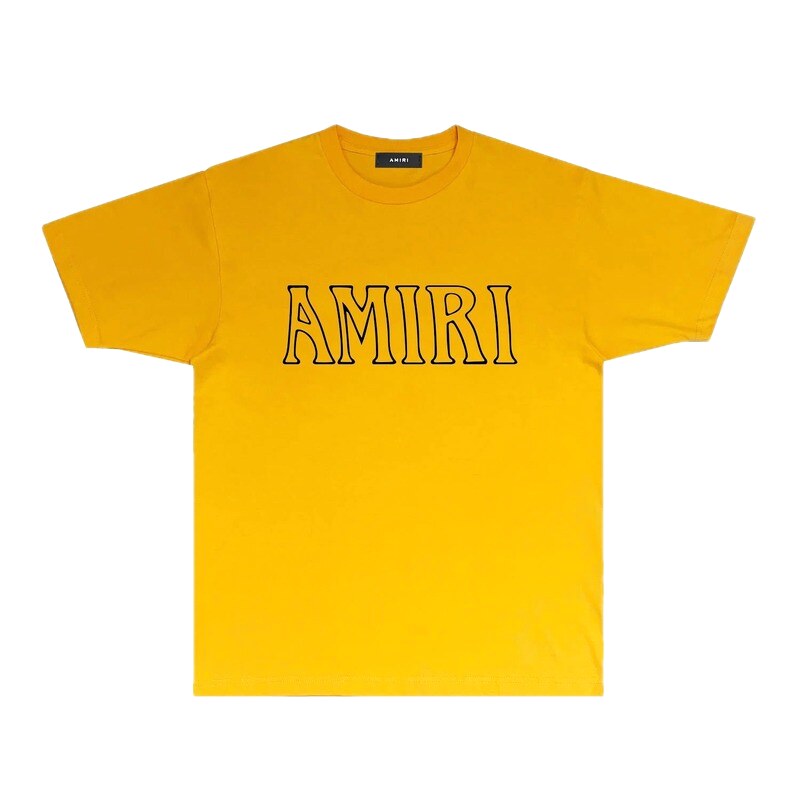 AMIRI minimalist style yellow T-shirt