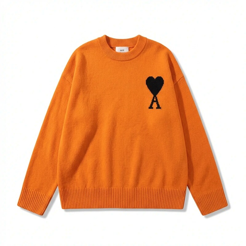 AMIRI Orange Heart Sweater