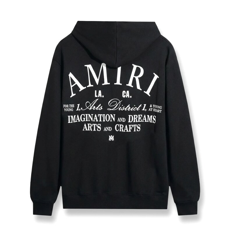 AMIRI printed style black hoodie