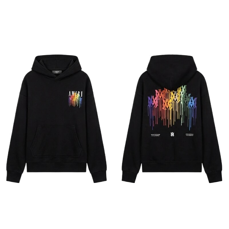 AMIRI Rainbow Splatter Black Sweatshirt