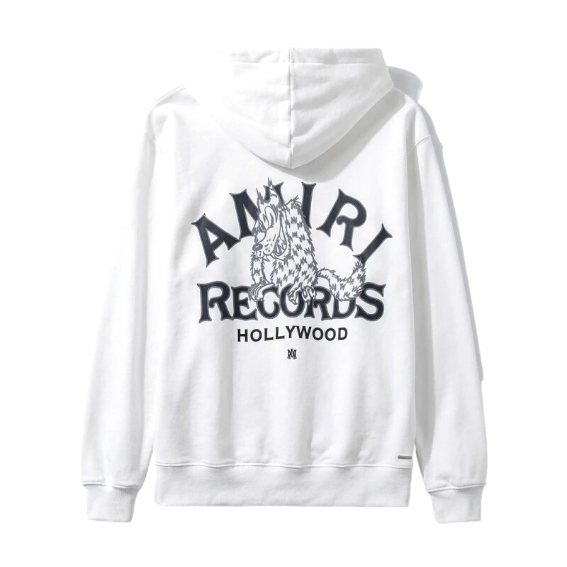 AMIRI RECORDS Series White Trendy and Cool Sweatshirt