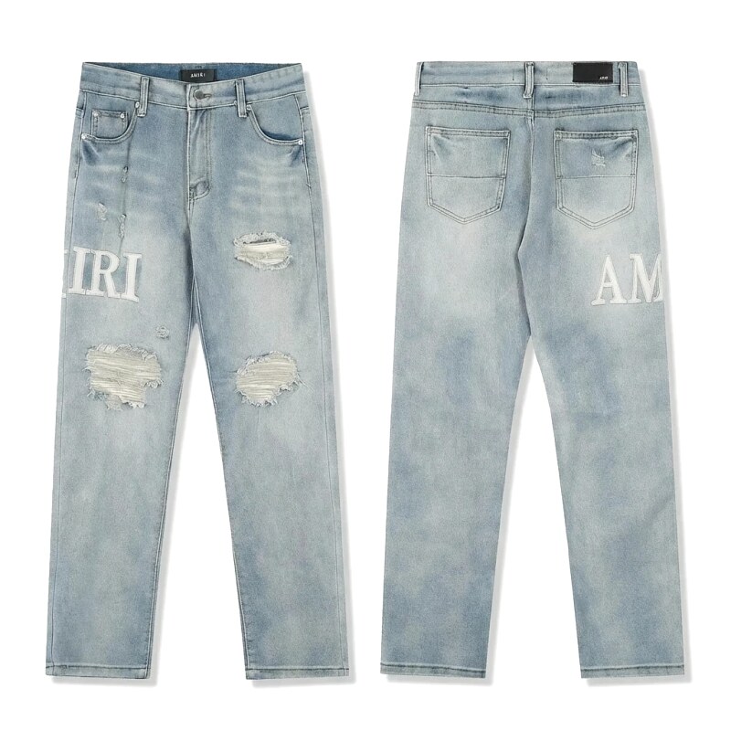 AMIRI Ripped Denim Blue Jeans
