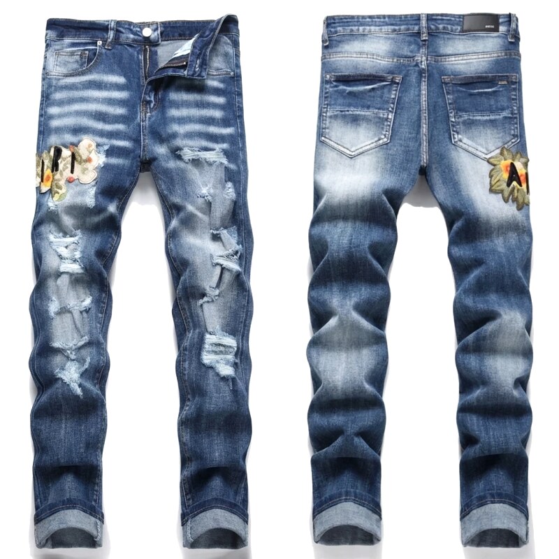 AMIRI Ripped Embroidered Jeans